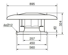 Střešní ventilátor CRHT/6-315 N