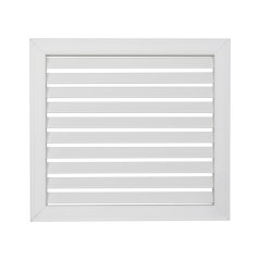 Hranatá ventilační mřížka 600x211mm s pevnou žaluzií bez příruby - bílá