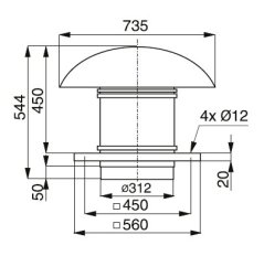 Střešní tříotáčkový ventilátor TH 2000 3V