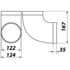 Kruhové plastové koleno 125/90