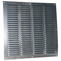 Pozinkovaná hranatá větrací mřížka 500x500mm s pevnou žaluzií a síťkou - bez příruby
