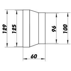 Kruhový plastový přechod osový 125/100