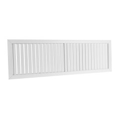 Hranatá ventilační mřížka 931x303mm s pevnou vertikální žaluzií bez příruby - bílá