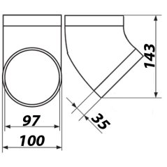 Kruhové plastové koleno 100/45