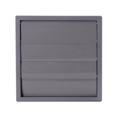 Hranatá větrací mřížka 360x360mm se samotížnou žaluzií - s přírubou 315mm, šedá