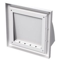 Hranatá větrací mřížka 186x186mm se stříškou a zpětnou klapkou - bez příruby