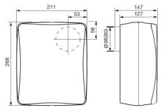 Radiální koupelnový ventilátor EBB 100 N S, 2-otáčkový