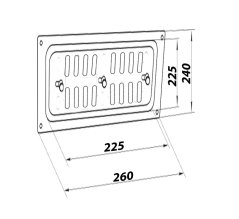 Nerezová větrací mřížka 260x240mm s mechanickým ovládáním