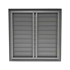 Kovová hranatá mřížka 715x715mm se samotížnou plastovou žaluzií bez příruby - šedá