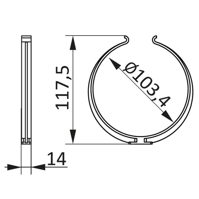Kruhový plastový držák potrubí 100