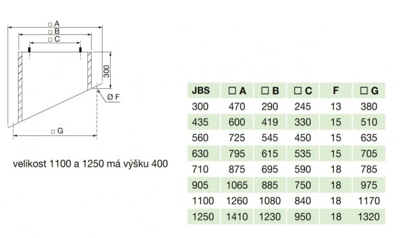 JBS 560 20° podstavec na šikmé střechy