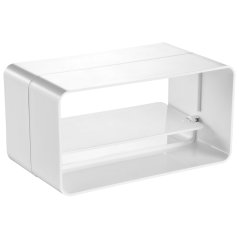 Plastová čtyřhranná spojka potrubí se zpětnou klapkou 90x220