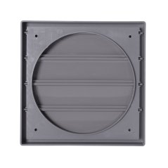 Hranatá větrací mřížka 360x360mm se samotížnou žaluzií - s přírubou 315mm, šedá