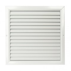 Hranatá větrací mřížka 400x400mm z extrudovaného hliníku bez příruby - bílá