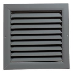 Hranatá větrací mřížka 400x400mm z extrudovaného hliníku bez příruby - šedá