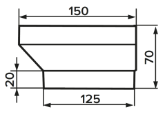 Kruhový plastový přechod vyosený 150/125