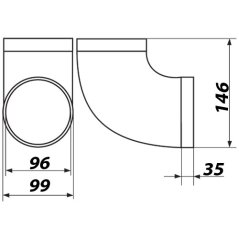 Kruhové plastové koleno 100/90