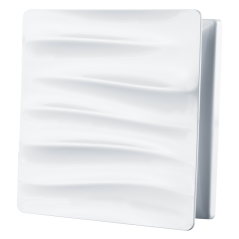Dekorativní plastová mřížka se síťkou proti hmyzu 160x160mm, motiv vlny, bílá