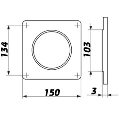 Montážní plastový rámeček pro kruhové potrubí 100