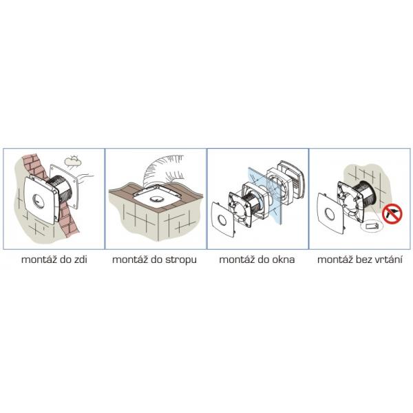 Ventilátor do koupelny Cata X-MART 10 T INOX s časovým doběhem