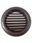 Kruhová větrací mřížka 100 mm s přírubou, hnědá